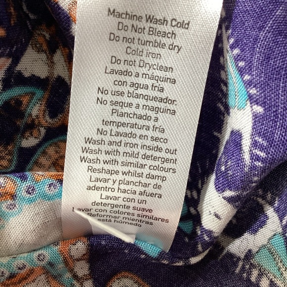 VENUS Navy and Orange Patterned Hankerchief Dress - Picture 6 of 12